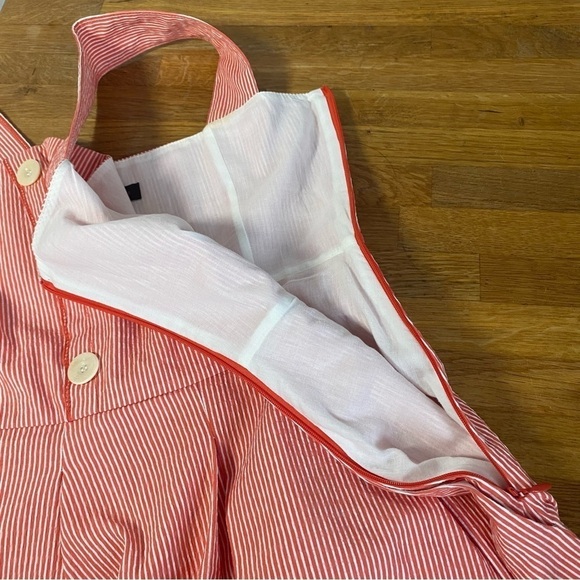 Adolfo Dominguez Red and White Stripe Button Front Mini Dress Size EU 38 - Picture 6 of 13